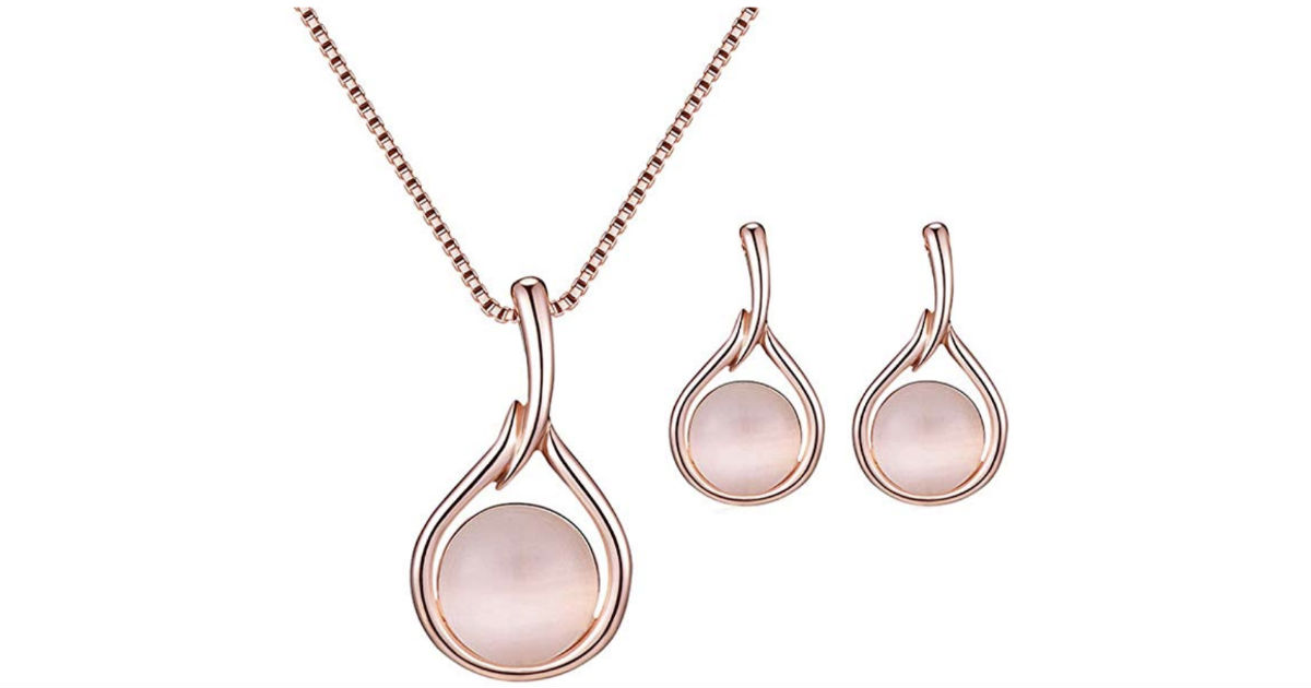 Rose Gold Drops Jewelry Set ONLY $4.99 Shipped
