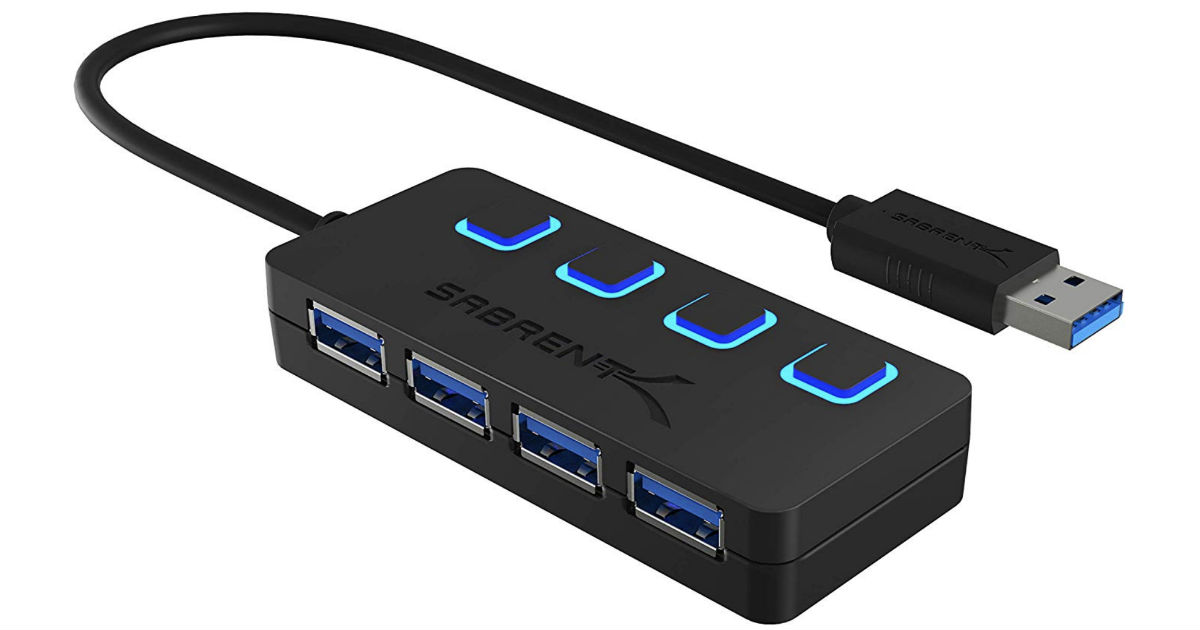Sabrent 4-Port USB Hub w/ Individual Power Switches ONLY $6.99
