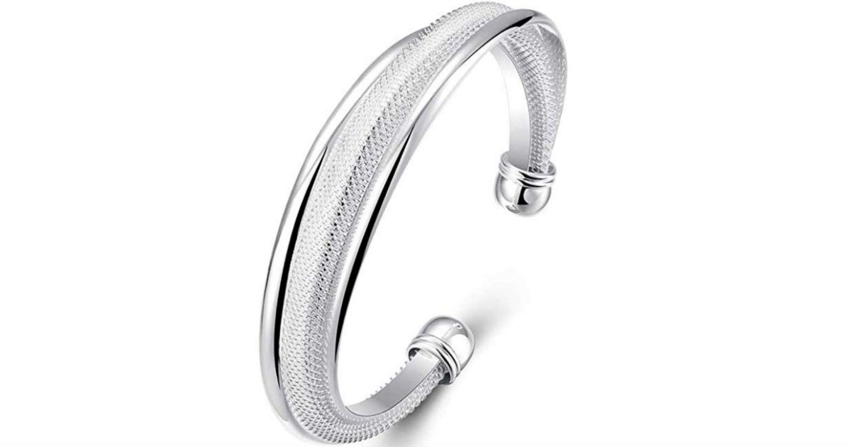 Sterling Silver Bangle Bracelet ONLY $1.36 Shipped