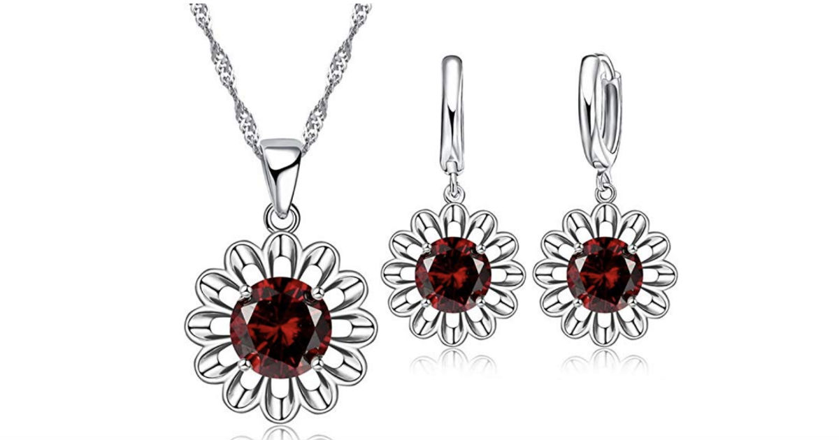 Romantic Zircon Sun Flower Jewelry Set ONLY $6.99