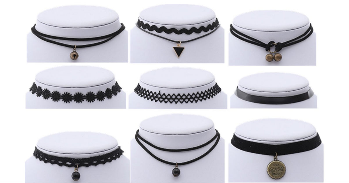 Set of 9 Black Choker Necklace ONLY $8.99 Shipped