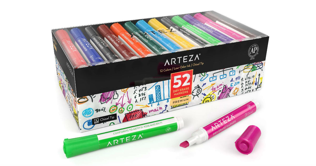 Arteza Dry Erase Markers 52-Count ONLY $19.49 (Reg. $30)