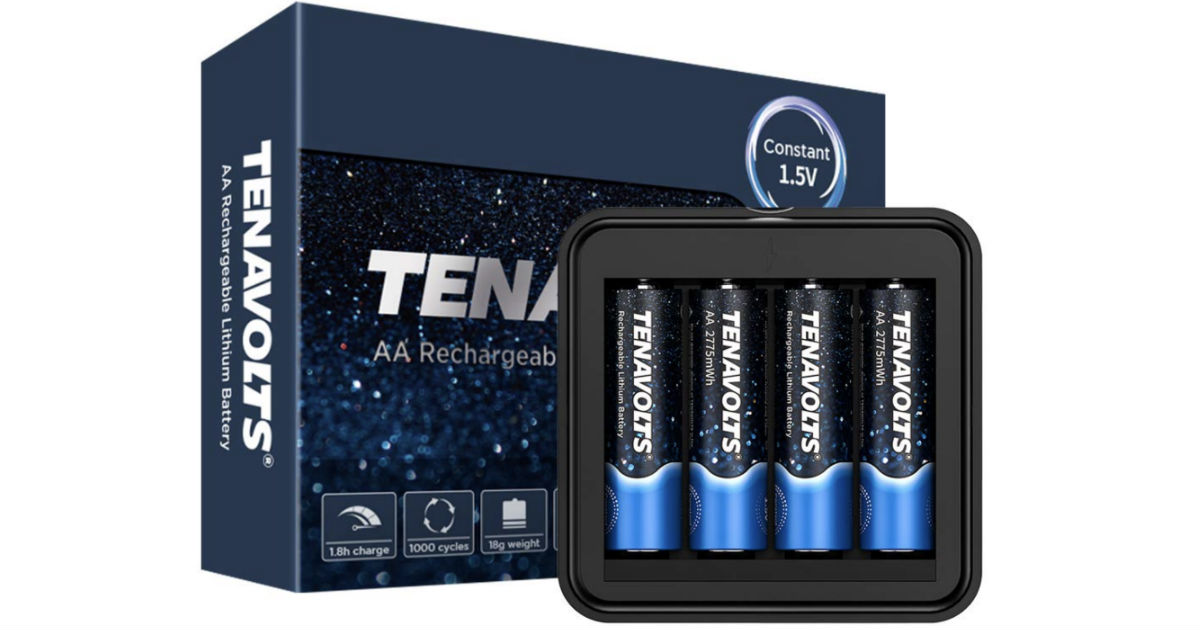 Rechargeable AA Battery Charger w/ 4 Batteries ONLY $12.95