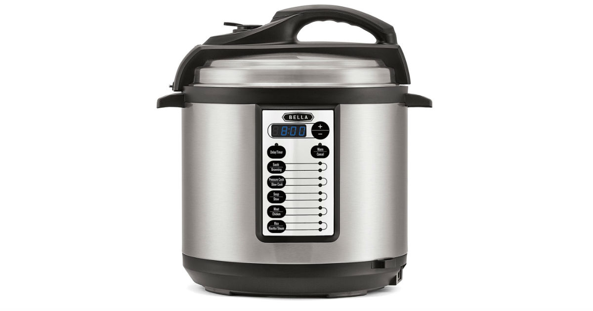 BELLA Multi-Use 6-Quart Pressure Cooker ONLY $39.99 (Reg. $80)