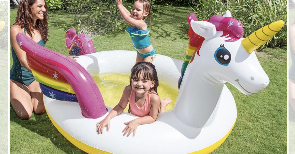 intex mystic unicorn inflatable spray pool