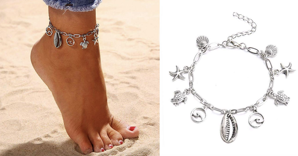 Starfish Sea Turtle Wave Shell Anklet Bracelet ONLY $2 Shipped