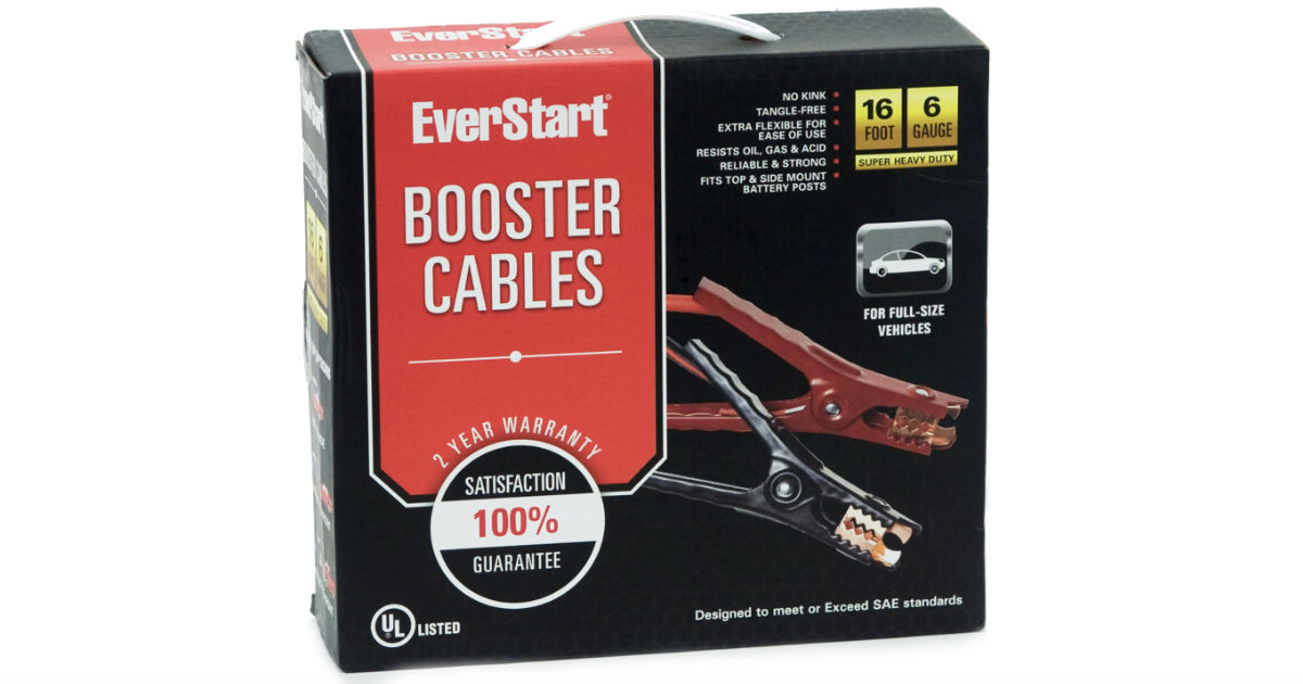 Everstart 16 Foot 6-Gauge Booster Cables ONLY $8.98 (Reg $16)