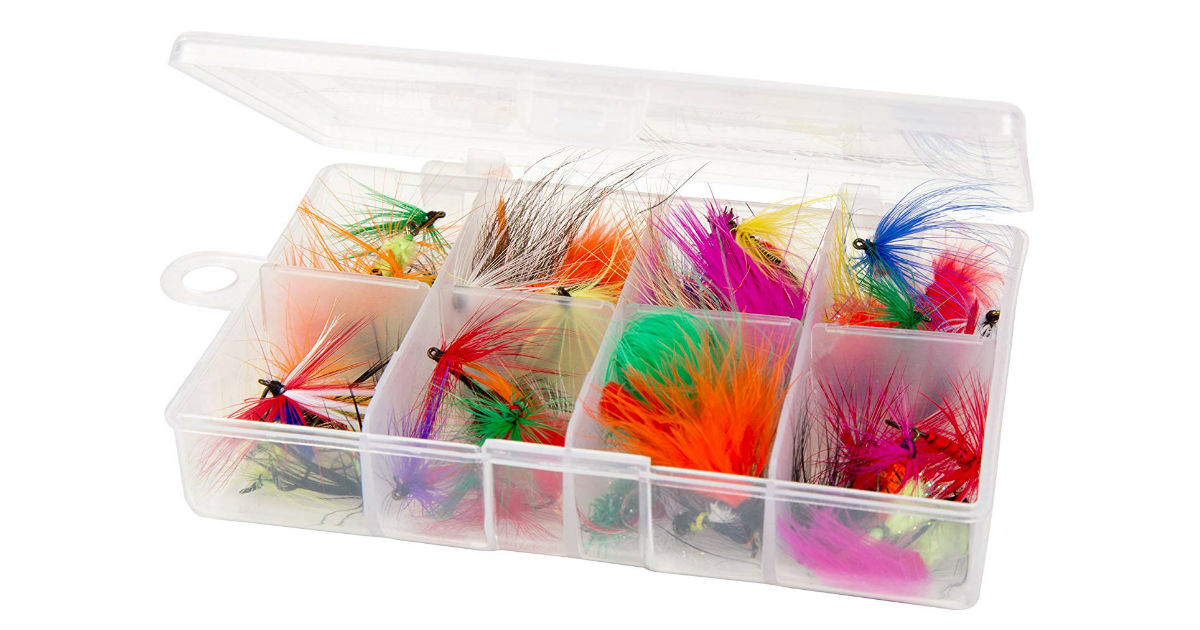 Fly Fishing Lures 50-Piece + Organizer ONLY $9.99 (Reg. $20)