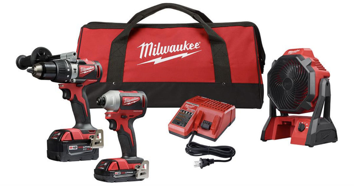 Milwaukee Combo Kit w/ Cordless Jobsite Fan ONLY 199 (Reg 378