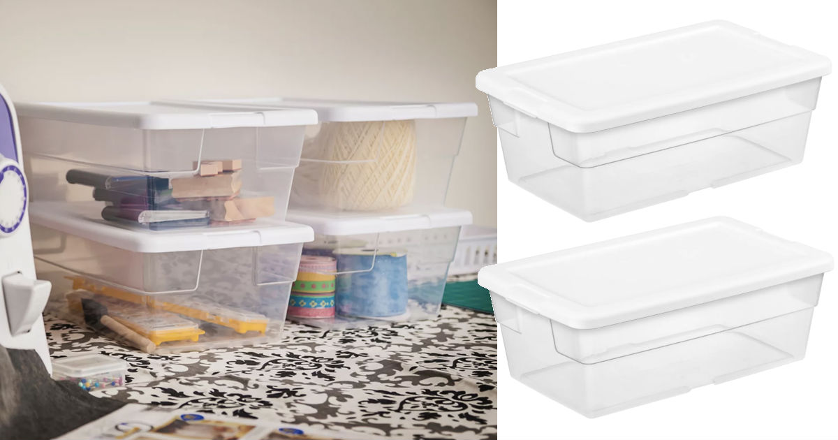 Sterilite 6 Qt Clear Storage Box White Lid ONLY $0.89 at Target