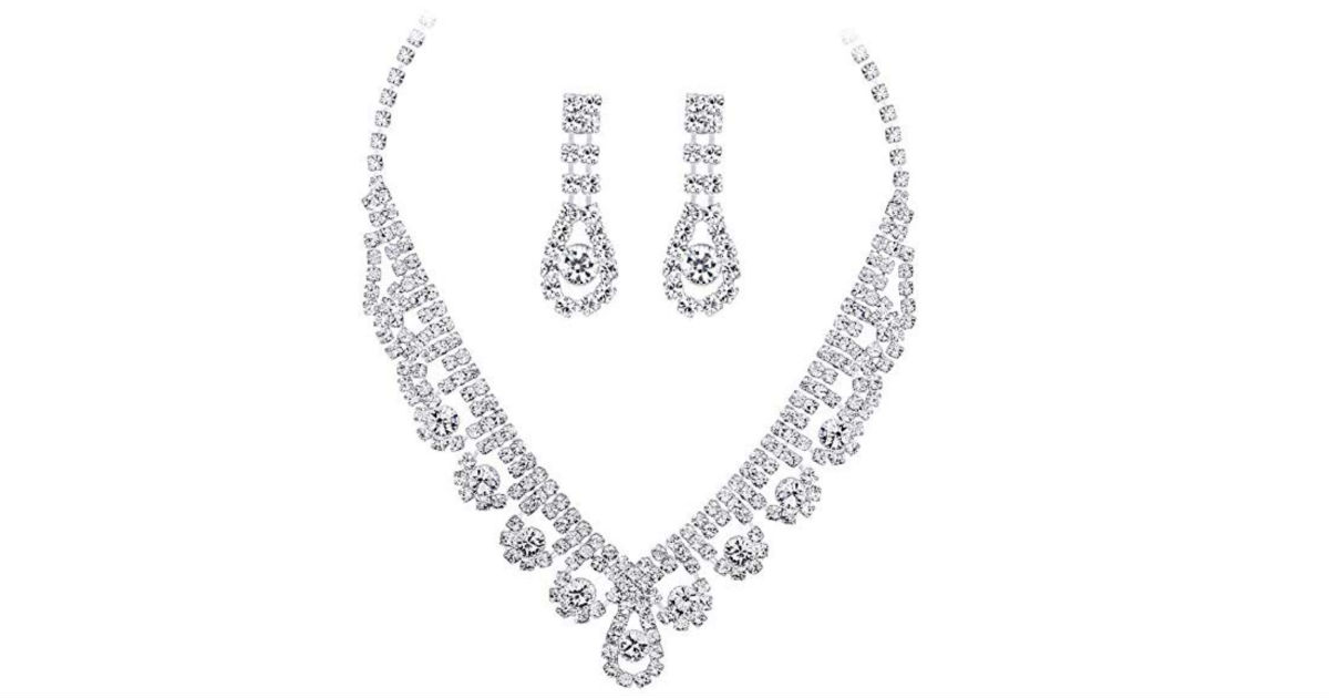 Waterdrop Diamond Necklace Jewelry Set ONLY $3 Shipped