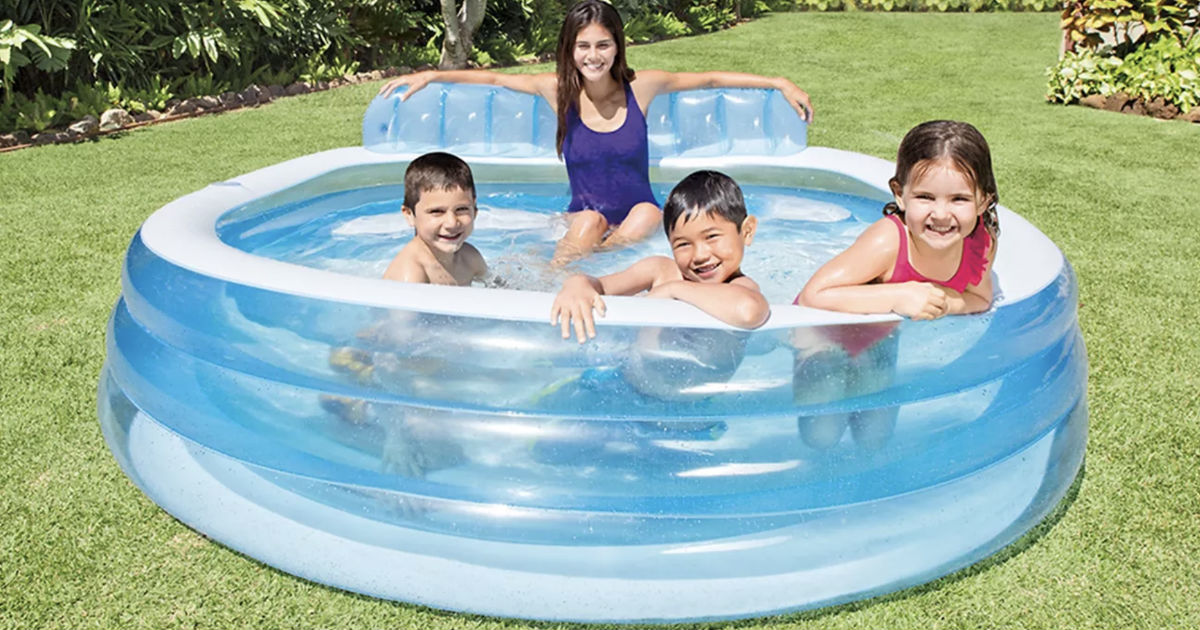 Intex Swim Center Inflatable Family Lounge Pool ONLY $21.59