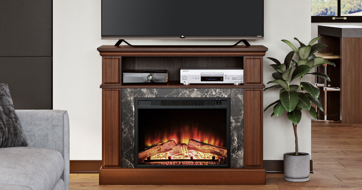 Mainstays Loring Media Fireplace for TVs ONLY $85 (Reg $249)
