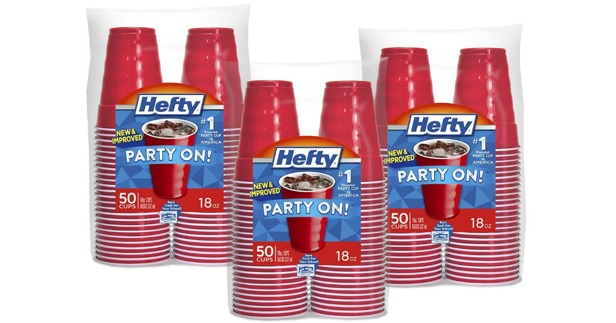 Hefty Red Plastic Party Cups 3-Pack 150-ct ONLY $11.19 Shipped