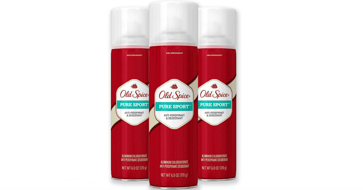 Old Spice Men’s Pure Sport Deodorant Spray 3-Pk ONLY $7.41