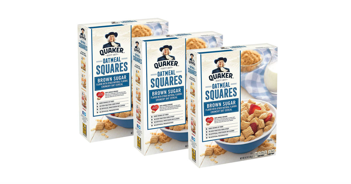 Quaker Oatmeal Squares Cereal Brown Sugar ONLY 6.16 Shipped Daily