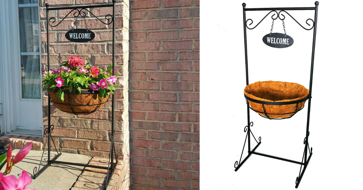 Patio Life Black Metal Welcome Planter ONLY $8.98 (Reg $15)