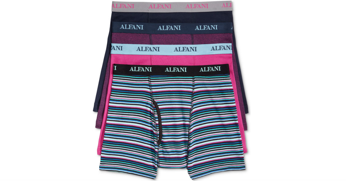 Alfani Men's Cotton Boxer Briefs 4-Pack ONLY $9.99 (Reg $34)