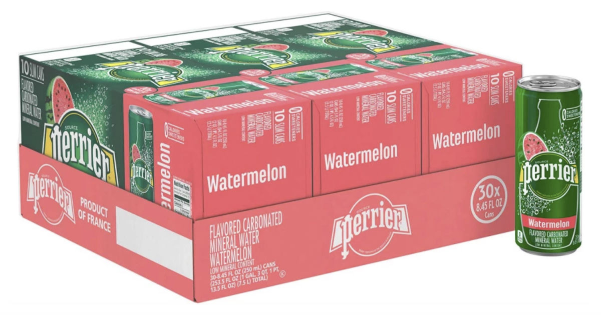 Perrier Watermelon Sparkling Mineral Water 30-ct ONLY $8.52
