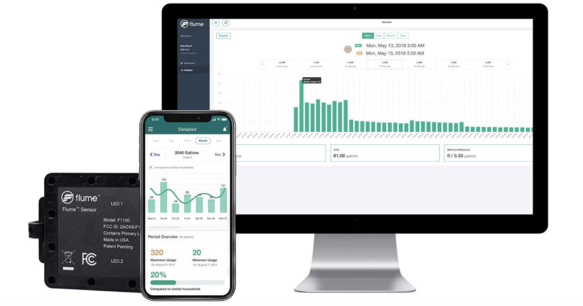 Flume Smart Home Water Leak & Usage Monitoring System ONLY $159