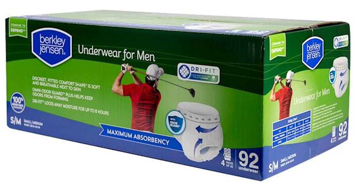 Free Men's Berkley Jensen Incontinence Products Free Product Samples