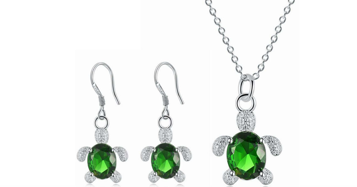 Turtle Pendant Necklace Jewelry Set ONLY $3 Shipped