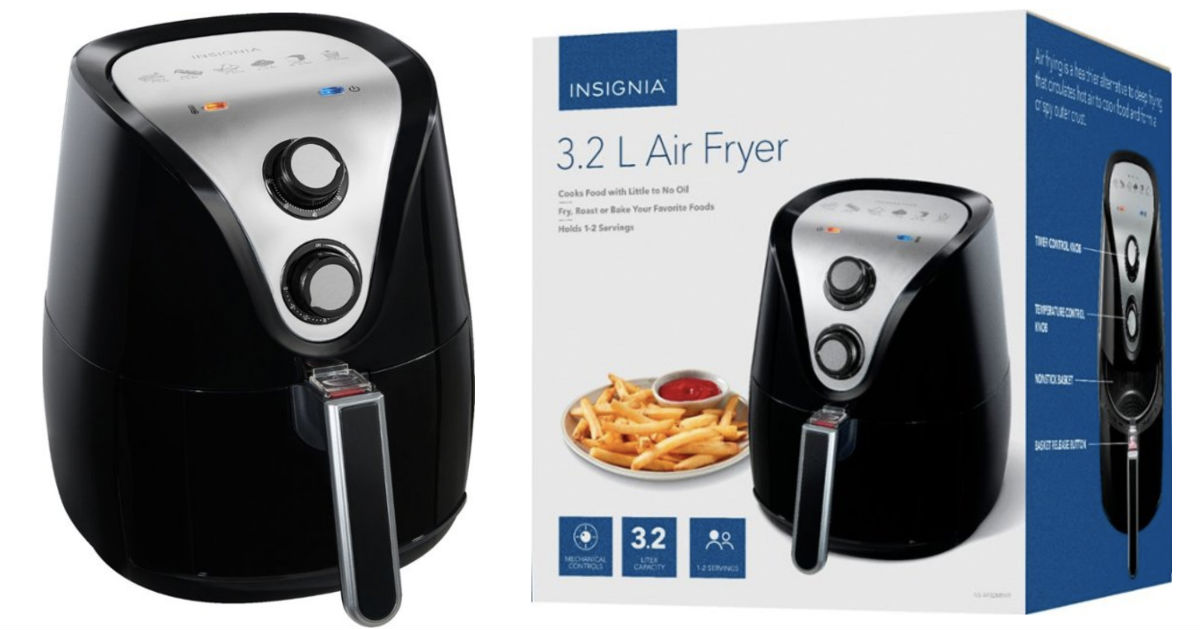 Insignia Analog Air Fryer Black ONLY 27.99 (Reg 80) Daily Deals