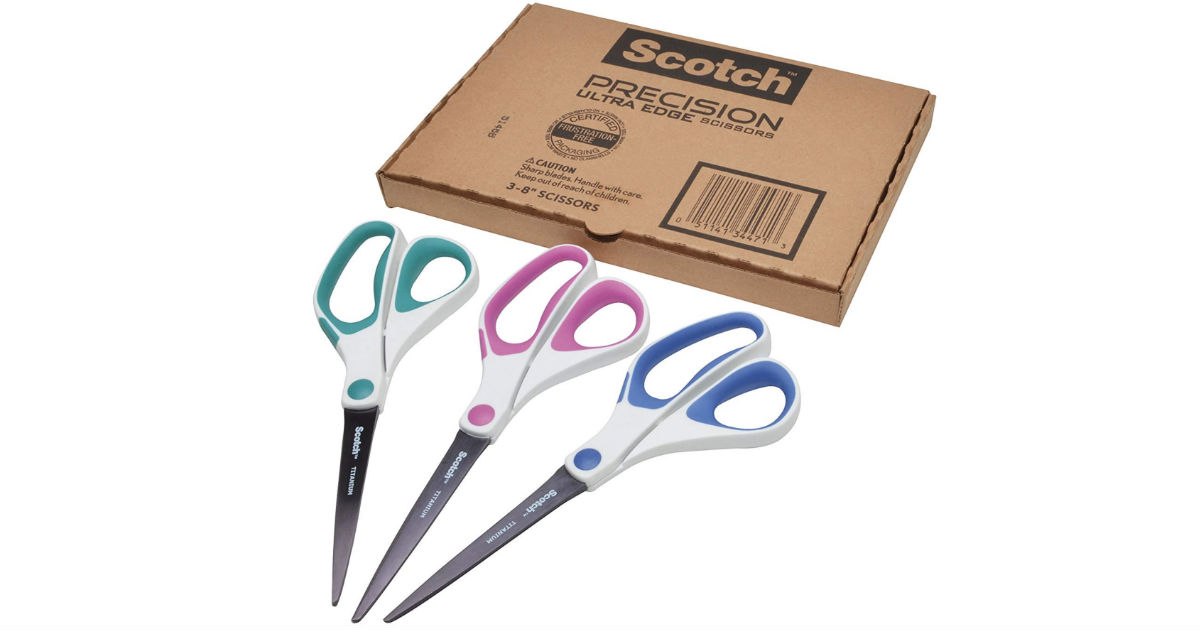 Scotch Precision Ultra Edge Scissors 8-In 3-Pack ONLY $6.99