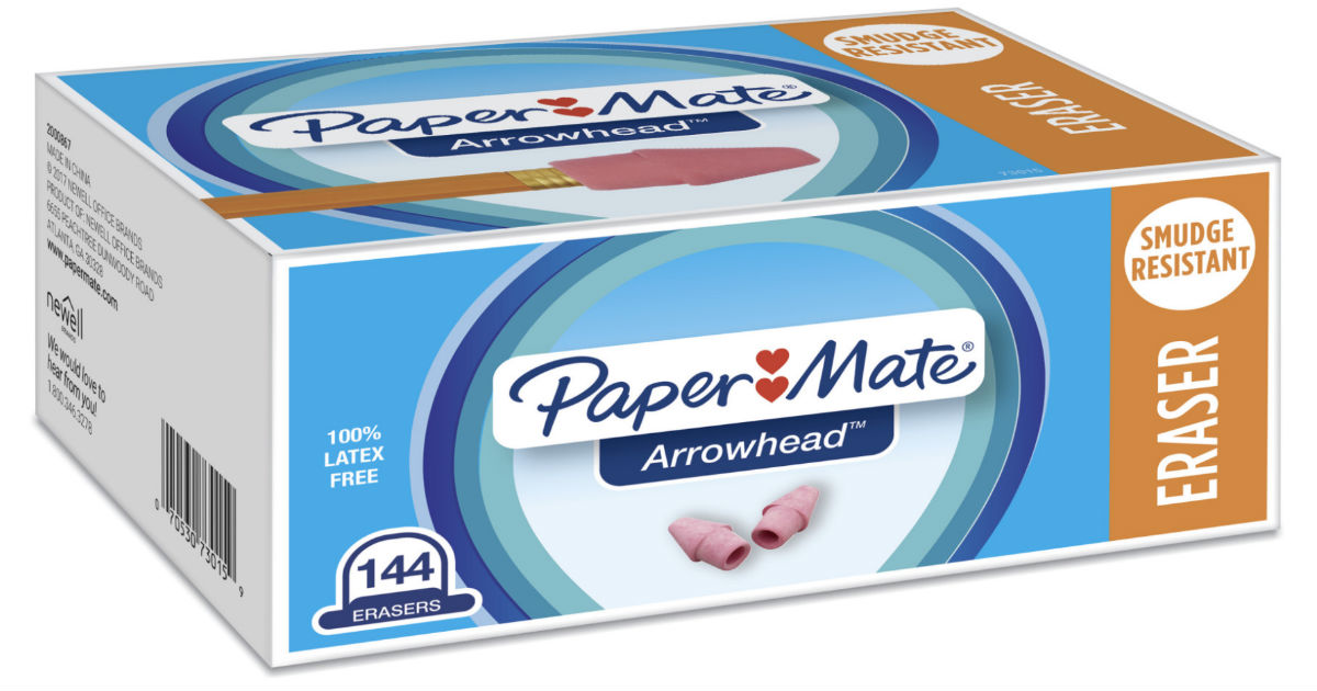 Paper Mate Pencil Top Erasers 144-ct Box ONLY $4.70 at Walmart