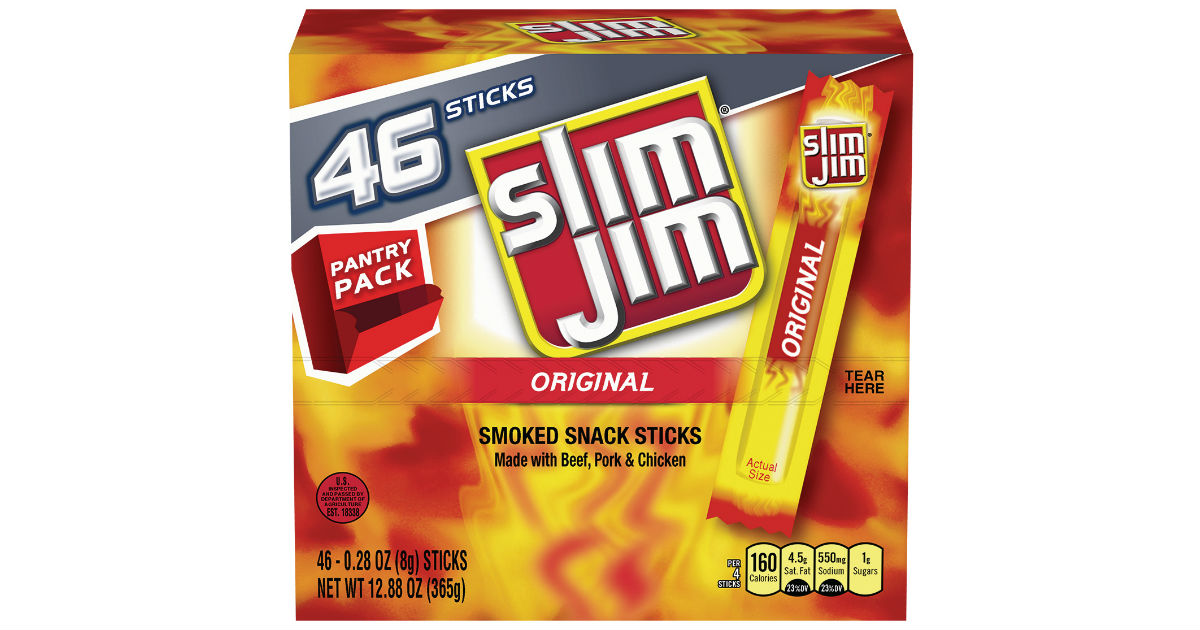 Slim Jim Smoked Snack Sticks 46-Count ONLY $8.62 (Reg $20)