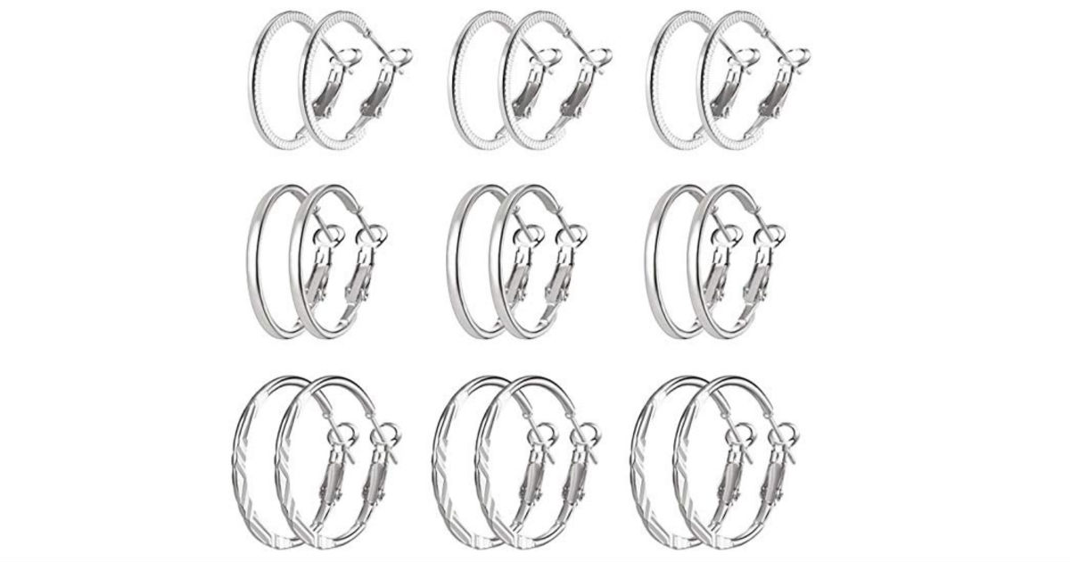 Simple Hoop Earring Set 9-Piece ONLY $2 Shipped