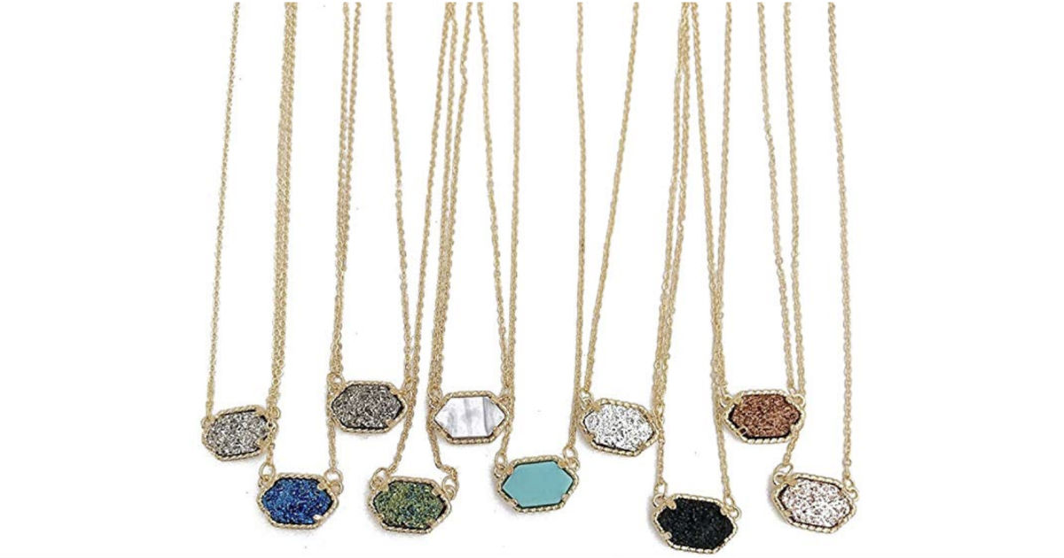 Natural Druzy Stone Necklace ONLY $2 Shipped