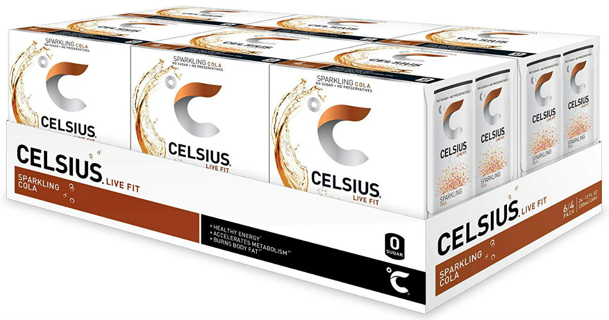CELSIUS Sparkling Cola Fitness Drink 24-Pk ONLY $11.86 Shipped