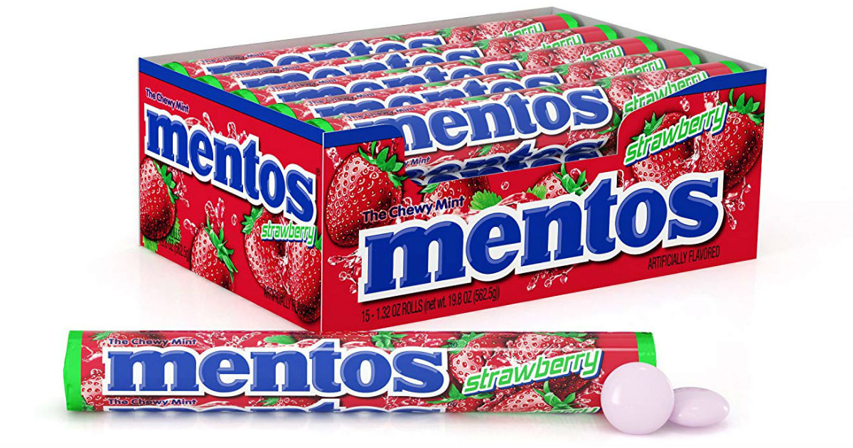 Mentos Strawberry Chewy Mint Candy 15-Pk ONLY $10.49 Shipped