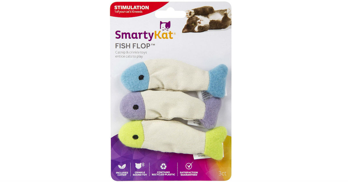 SmartyKat Catnip Cat Toys Fish Flop 3-Pk ONLY $0.99 (Reg $9)