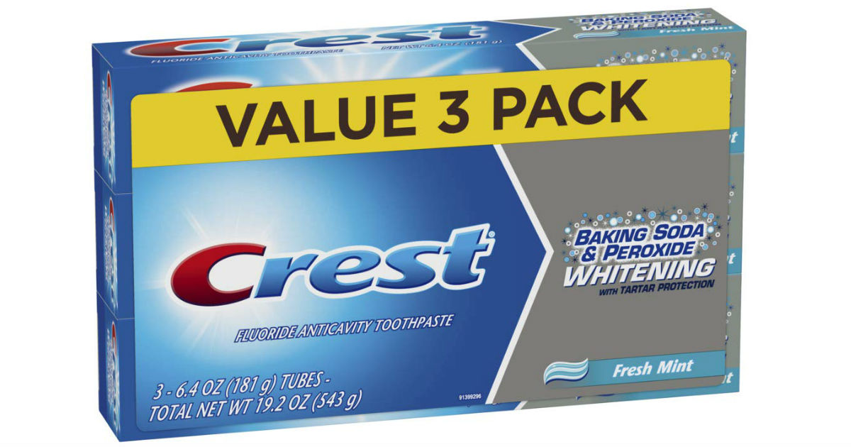 Crest Baking Soda & Peroxide Whitening Toothpaste 3-ct ONLY $3.94