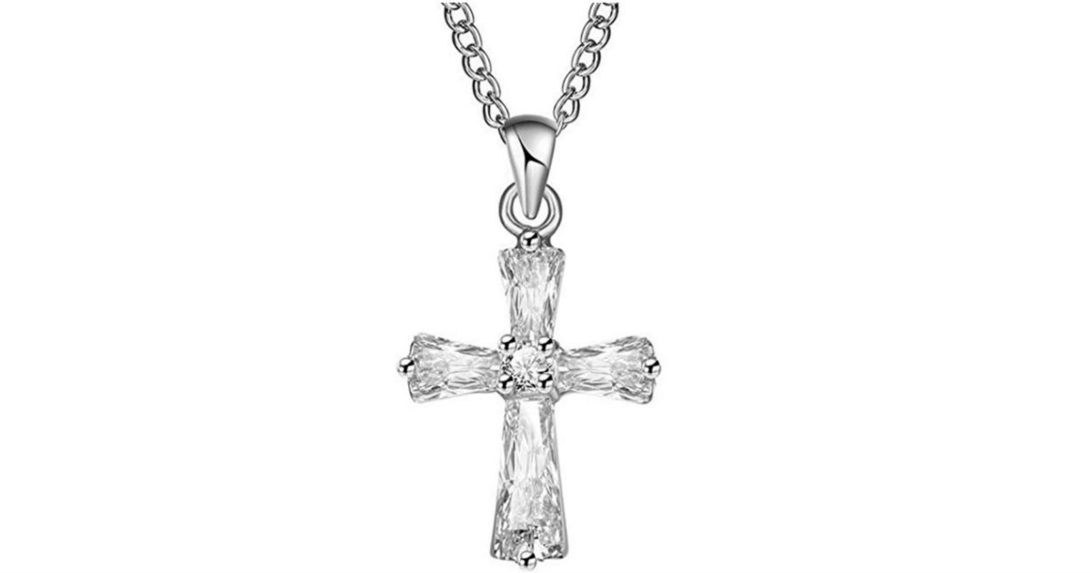 Crystal Cross Pendant Necklace ONLY $2 Shipped
