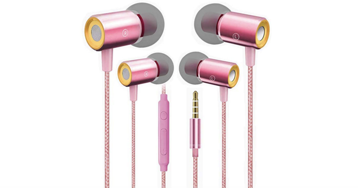 Waterproof Metal 2-Pack Rose Earbuds ONLY $8.99 (Reg $18)