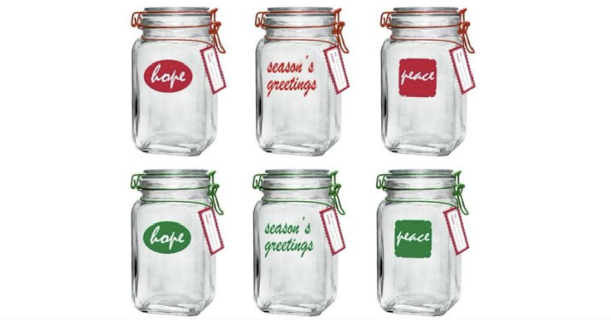 Mainstays Holiday Glass Jars 6-Pack ONLY $5.99 (Reg $12)