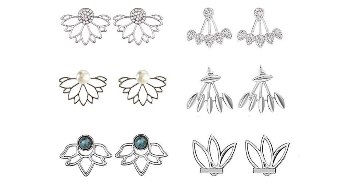 Lotus Simple Boutique Earrings 6-Pairs ONLY $2.99 Shipped