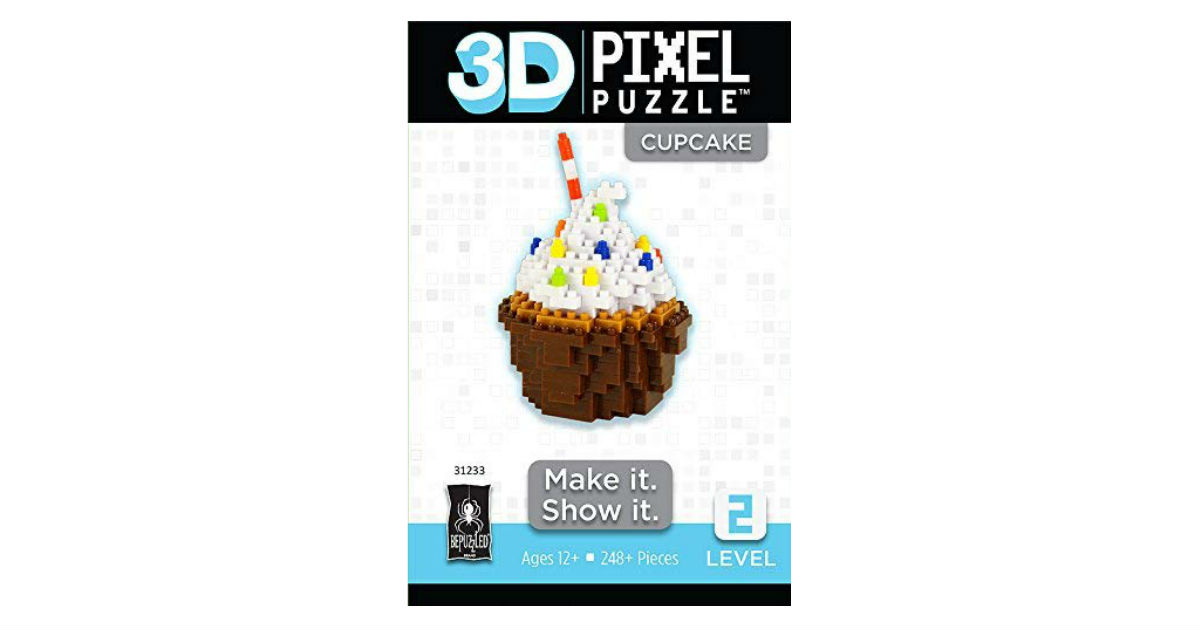 BePuzzled 3D Pixel Puzzle Cupcake ONLY $5.71 (Reg. $15)