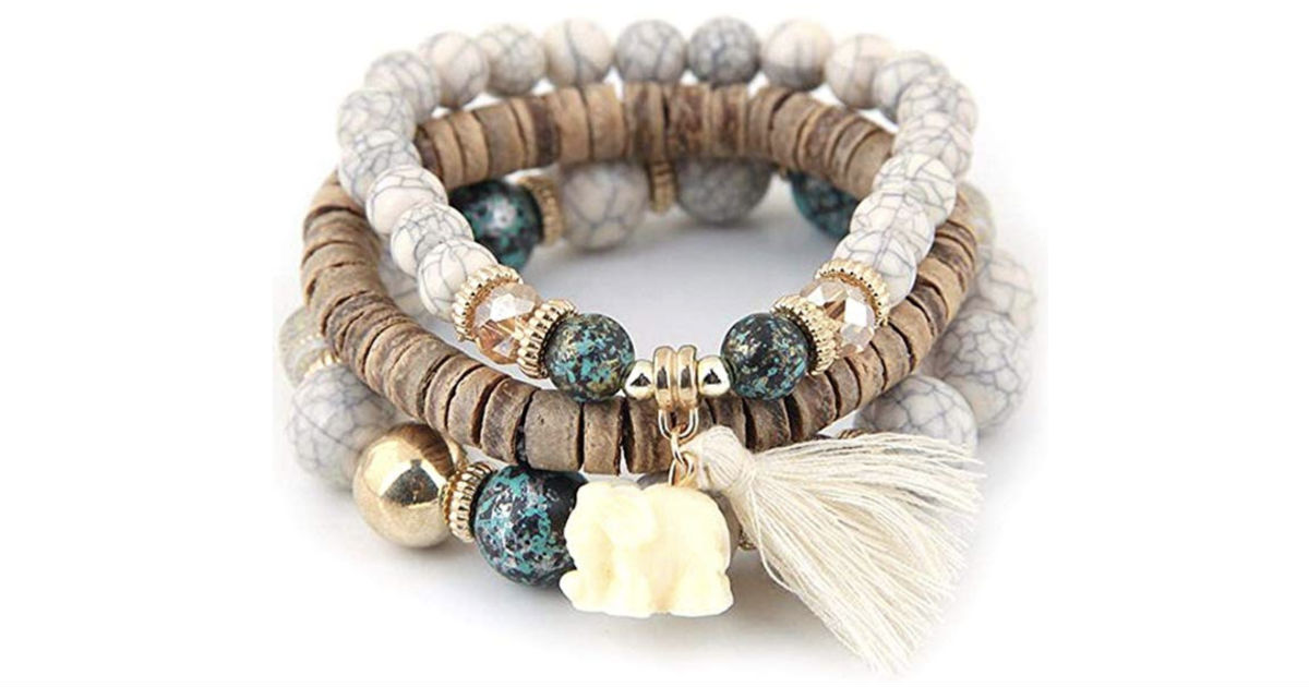 3 Wrap Stackable Elephant Charm Bracelets ONLY $3 Shipped