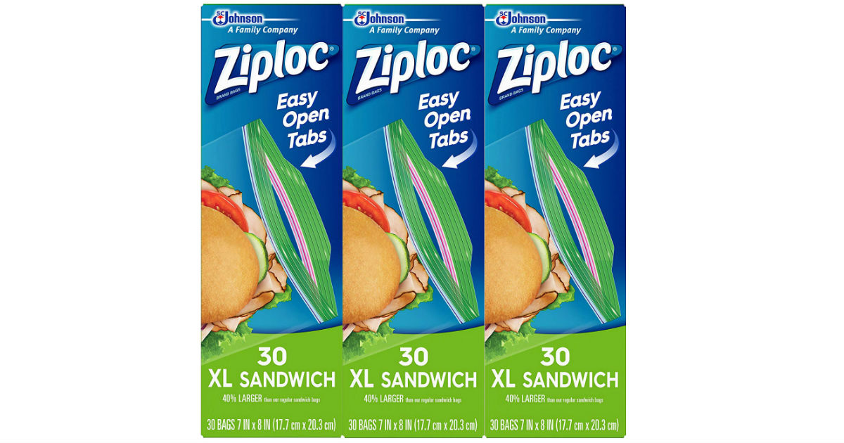 Ziploc Sandwich Bags 3-Pack 30 Count ONLY $3.85 (Reg $9)