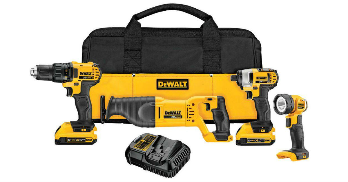 DeWalt 4Tool Combo Kit + Bag ONLY 159 Shipped at Home Depot Daily