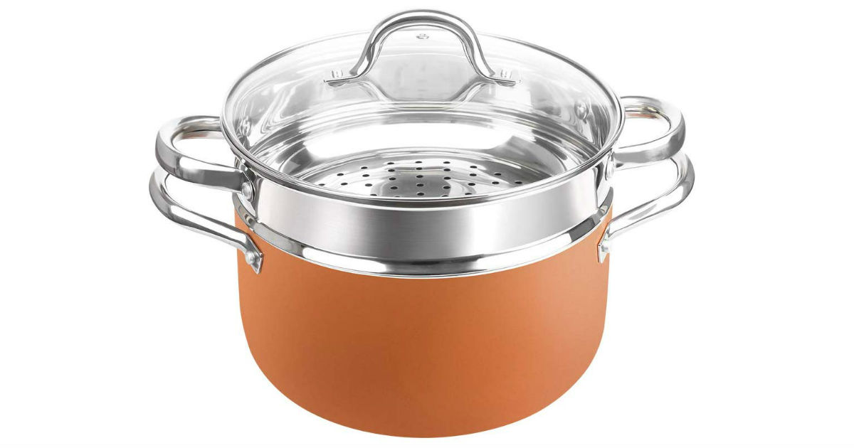 Copper 6-Quart Stockpot with Lid ONLY $21.23 (Reg. $73)