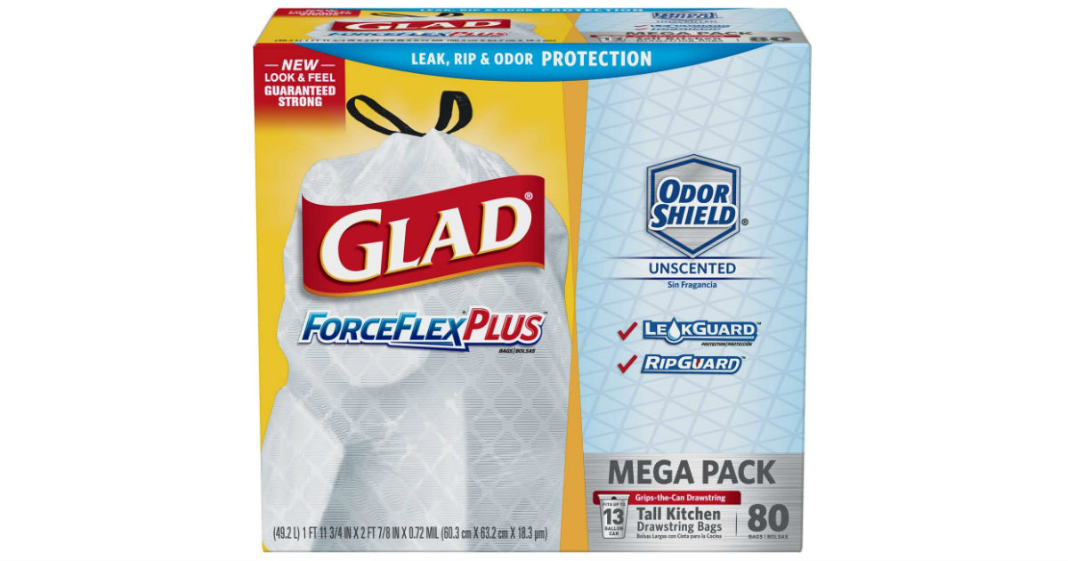 Glad Tall Kitchen Drawstring Trash 80-ct bags ONLY $7.40 Shipped