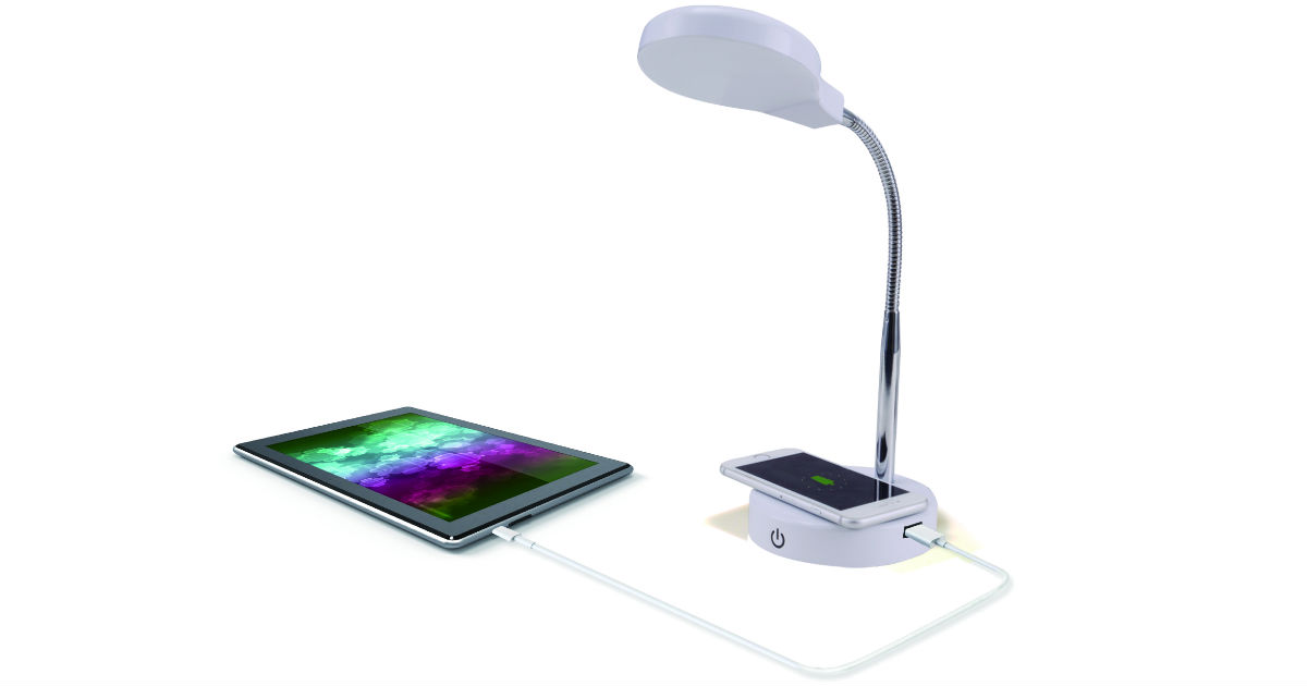 Mainstays LED Desk Lamp Wireless Charging w/ USB Port ONLY $10