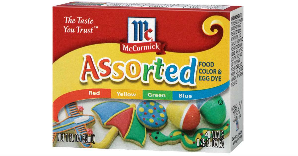 McCormick Assorted Food Color 4-Count ONLY $2.17 on Amazon
