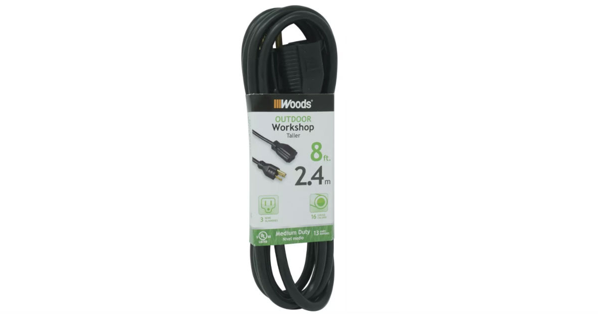 Woods Outdoor Extension Cord Black ONLY $1.99 at Target