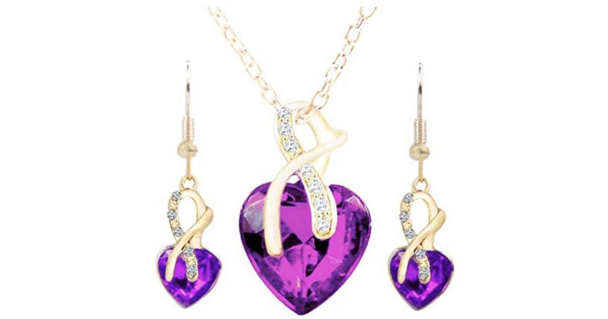 Crystal Love Necklace Jewelry Set ONLY $2 Shipped